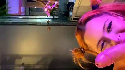 Young redhead sucking and taking cock, asking to cum and hit hard!