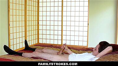 FamilyStrokes - Teen Stepsiblings Fuck in Front of Stepmom