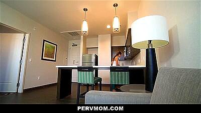 Stepson Eats Latina Step Mom's Pussy While She Folds Laundry