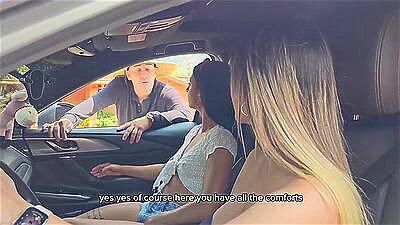 An unknown farmer harasses my girlfriend and me and finally we have a threesome