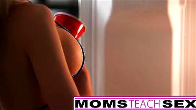 Hot threesome for stepmom and schoolgirl