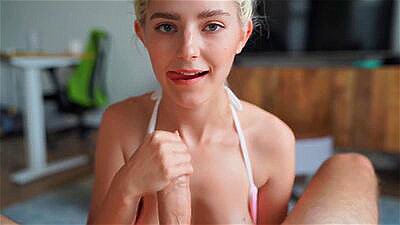 He painted my tits and face with cum after a juicy titjob - Eva Elfie