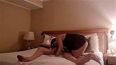 Hot lady gets fucked hard in the hotel on the 10th floor, in front of the window, ends up with a lot