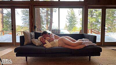 Keeping my sister's bff warm with my dick in a snowy cabin