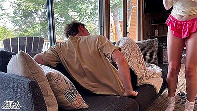 Keeping my sister's bff warm with my dick in a snowy cabin