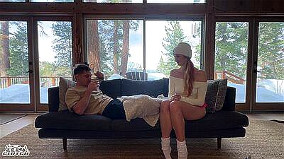 Keeping my sister's bff warm with my dick in a snowy cabin