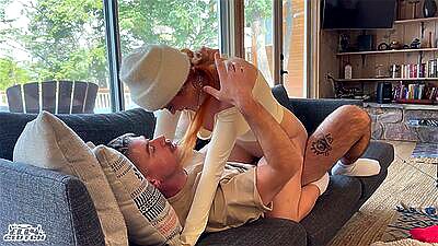 Keeping my sister's bff warm with my dick in a snowy cabin