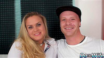 Blonde Wife Barra Brass Anally Creampied Right Next to Her Cuckold