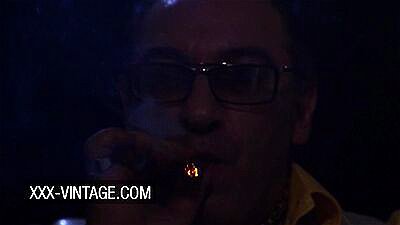 Hot vintage threesome behind the secret mirror