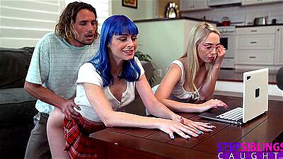 StepSis Lily Larimar asks Jewelz Blue, "What are you doing? Are you guys fucking right now!?" -S16: