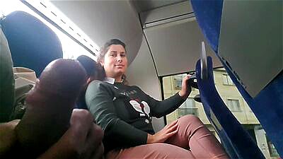 Voyeur seduces Milf to Suck&Jerk his Dick in Bus