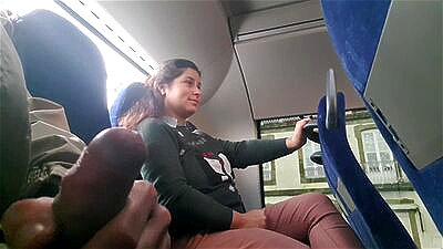 Voyeur seduces Milf to Suck&Jerk his Dick in Bus