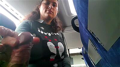 Voyeur seduces Milf to Suck&Jerk his Dick in Bus