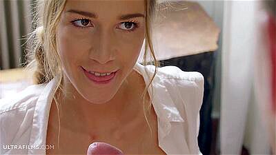 ULTRAFILMS Alexis Crystal seduced actor when his cock jumped out of his pants during makeup.