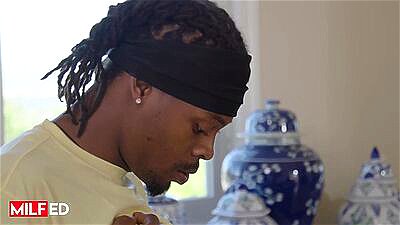 MILFED - Stepson Watches The Game While Her Stepmom Gets Drilled By His Friend