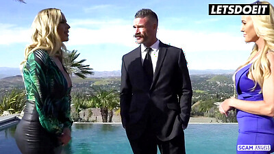 LETSDOEIT - Busty MILFs Olivia Austin And Brandi Love Seduce And Fuck Millionaire