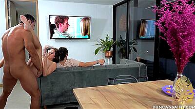 Fucked his GF while he watched TV