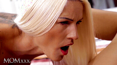 MOMXXX Big tits blonde Blanche Bradburry and Latina MILF lesbian orgasm