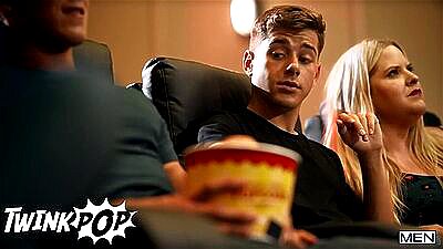 Twink Pop - Straight Guys Joey Mills & Felix Fox Secretly Stroke Each Other's Cock At The Cinema