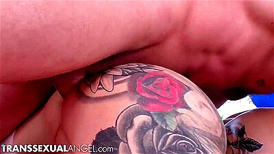 TranssexualAngel - Tattooed Hottie Luna Love Gets Her Big Ass Rammed