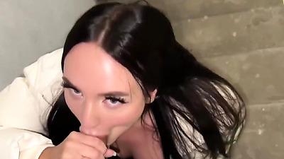 stepsister sucked her brother's dick on a smoke break