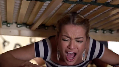 Fake Hostel Two hot girls get stuck under a bunk bed