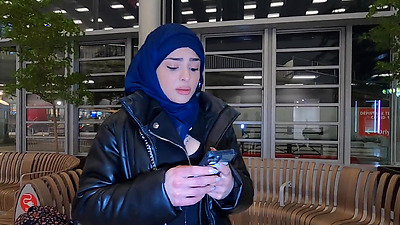 The veiled Iranian Nadja gets fucked anal in the toilet and in a corridor to pay for the plane