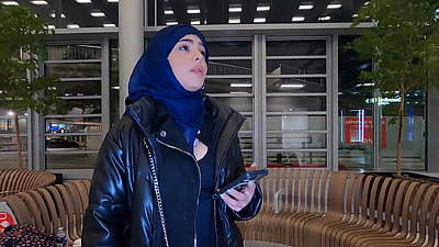 The veiled Iranian Nadja gets fucked anal in the toilet and in a corridor to pay for the plane