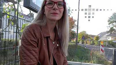 GERMAN SCOUT - Fit blonde Glasses Girl Vivi Vallentine Pickup and talk to Casting Fuck
