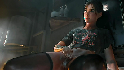 Lucky dude fucks Ellie in the bathroom and cums on her hard abs