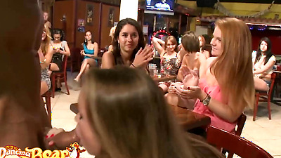 DANCING BEAR - A Bunch Of Horny Women Gather In The Club To Get A Taste Of The Male Stripper's Dick