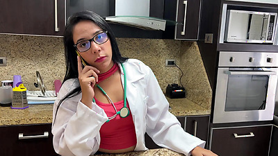 Stepmother Doctor took the wrong pill and now she must help her stepson's cock