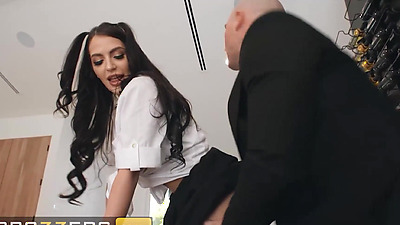 Beautiful busty brunette fucks with Zac Wild