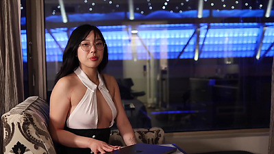 Korean Secretary Fucks Boss for Raise in Open Holed Pantyhose ... slutty chick