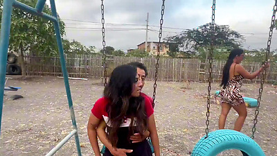 And if they discover us? , fun sex in a public park with my fucking bitch girlfriend and a horny stranger