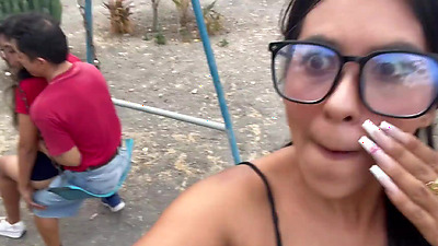 And if they discover us? , fun sex in a public park with my fucking bitch girlfriend and a horny stranger