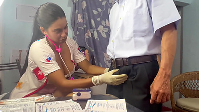 doctor threeway, she takes out the semen from her patient's stepbrother and masturbates her cute hot and slutty busty and big butt patient