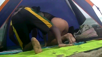 My husband and I film Latina getting some BBC on a nudist beach with voyeur interruptions!