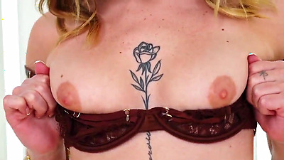 Petite, cute brunette Chanel Camryn teases two hard cocks