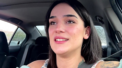 Ersties - Harper is excited to finger herself to orgasm in the car