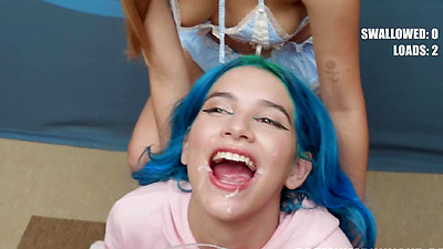 PremiumBukkake - Min Galilea swallows 64 huge cumshots in mouthful bukkake