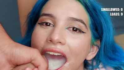 PremiumBukkake - Min Galilea swallows 64 huge cumshots in mouthful bukkake