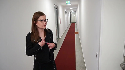 German TinyEmily fucked by train inspector and pussy creampied