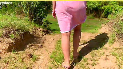 Wife has a nude public shower in the park