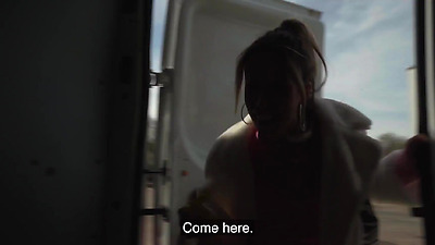 Public Agent She measures his big fat shaft in public and then fucks him hard