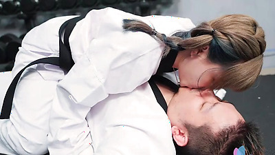 Bad Bad Fucks Her Karate Master In The Dojo