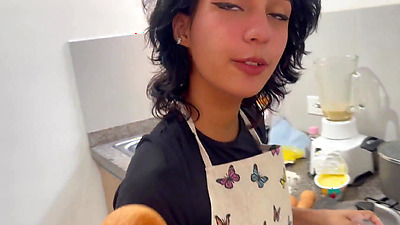 I help my little stepsister with her cooking classes and we end up fucking really nice and hard. H.L.