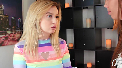 Petite teen Lexi Lore facesitted by tattooed Brenna McKenna