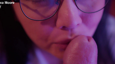 Naughty woman gives blowjob her paramour's.