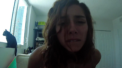 POV: White Latina teen tempted roommate with morning sex